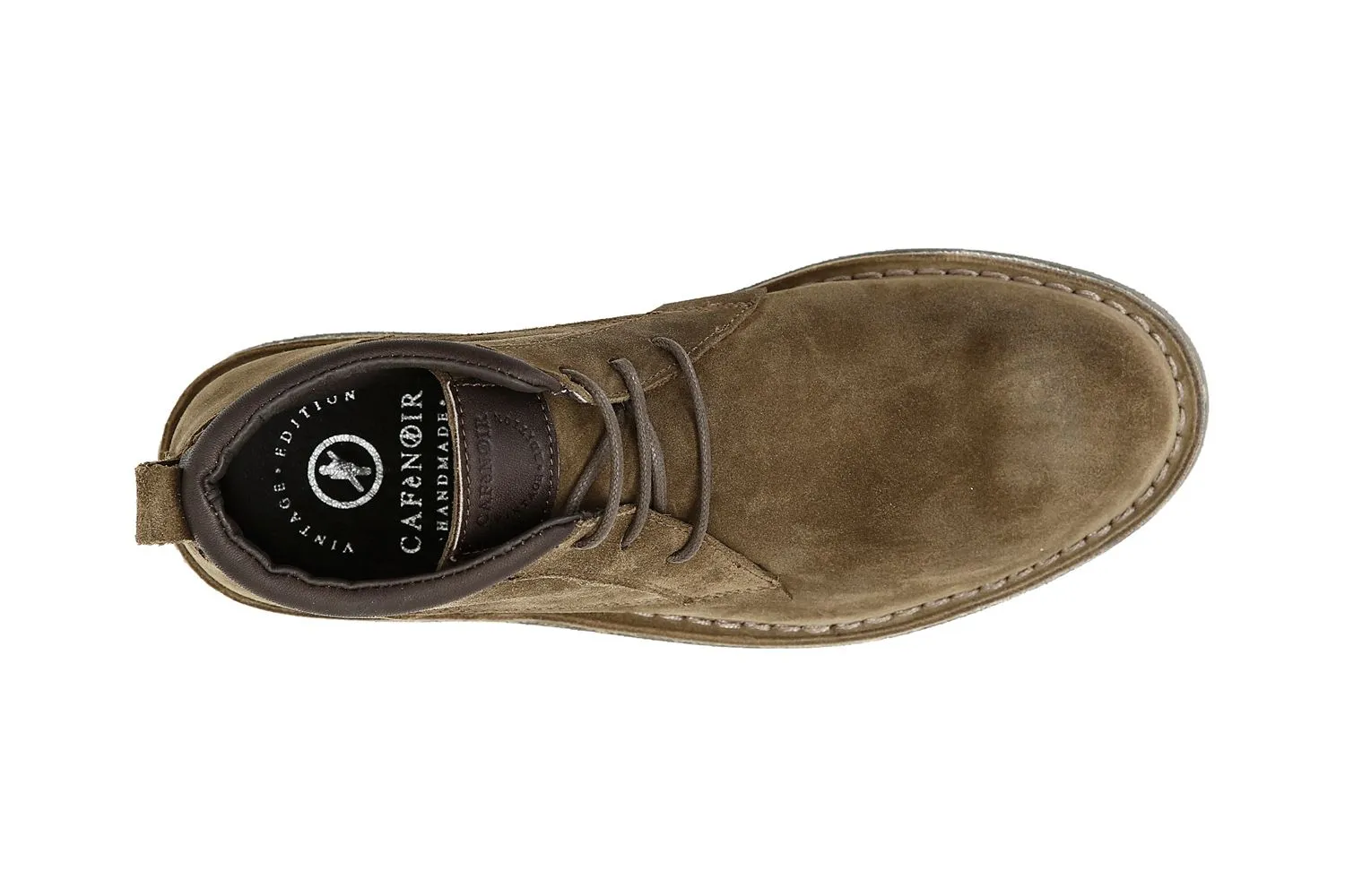 desert boots à lacets en daim avec semelle intermédiaire de couleur - CafèNoir