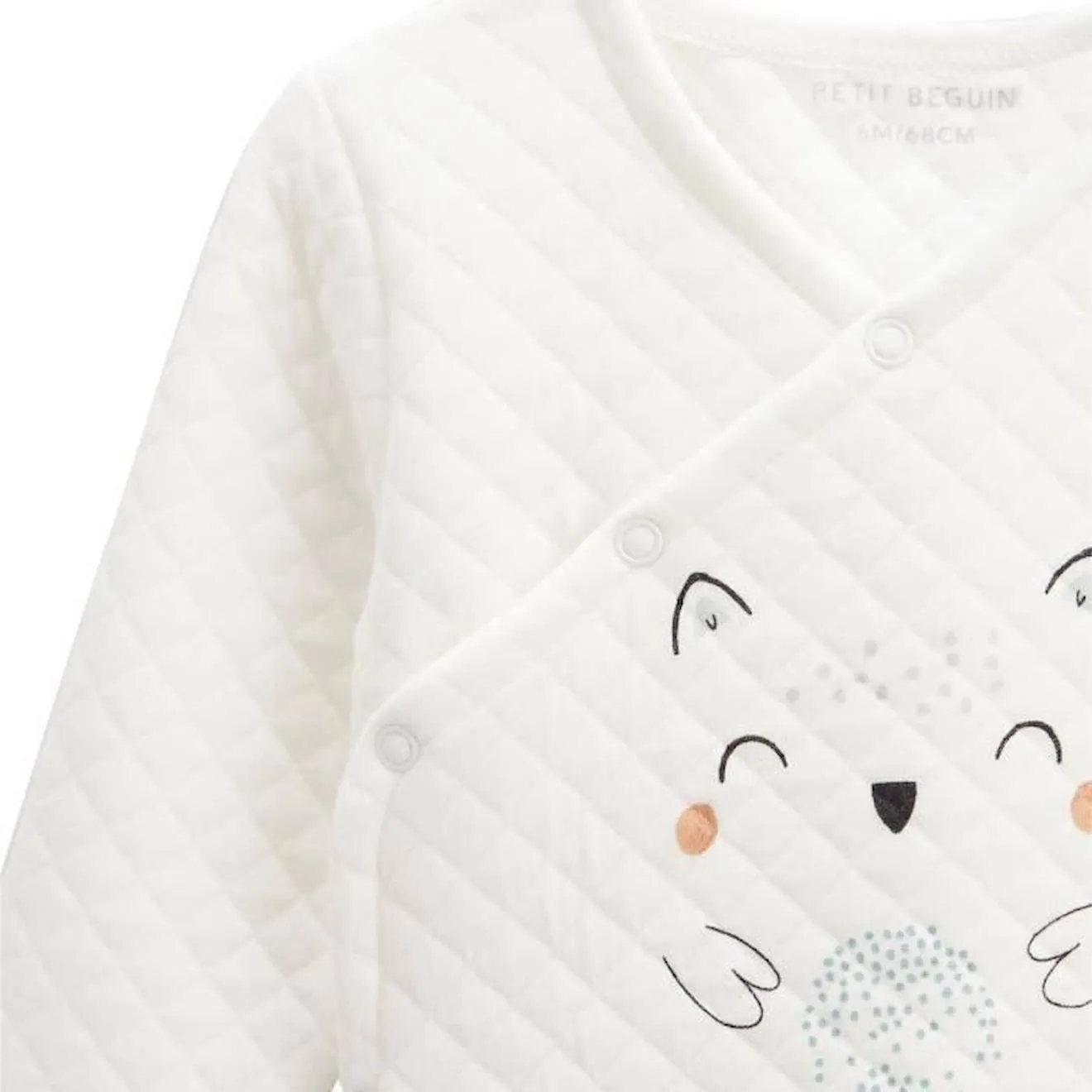 Ensemble bébé gilet et pantalon en coton matelassé Kimi blanc - Petit Beguin