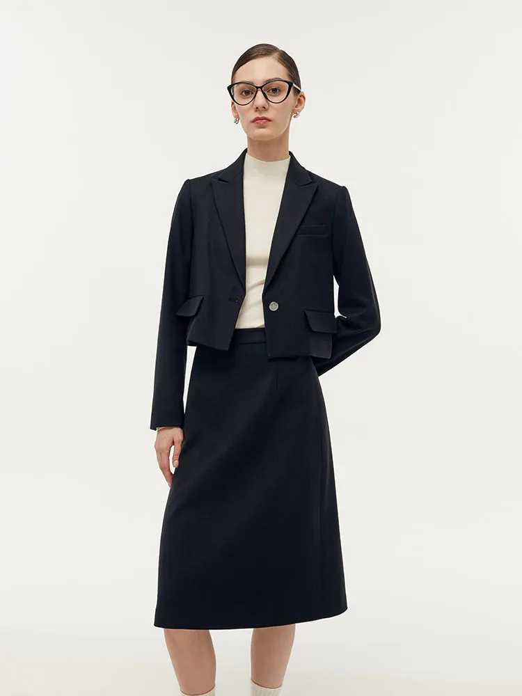 Ensemble de deux pièces en Cachemire et laine, blazer à col en V et ju
