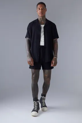 Ensemble oversize en lin avec chemise et short