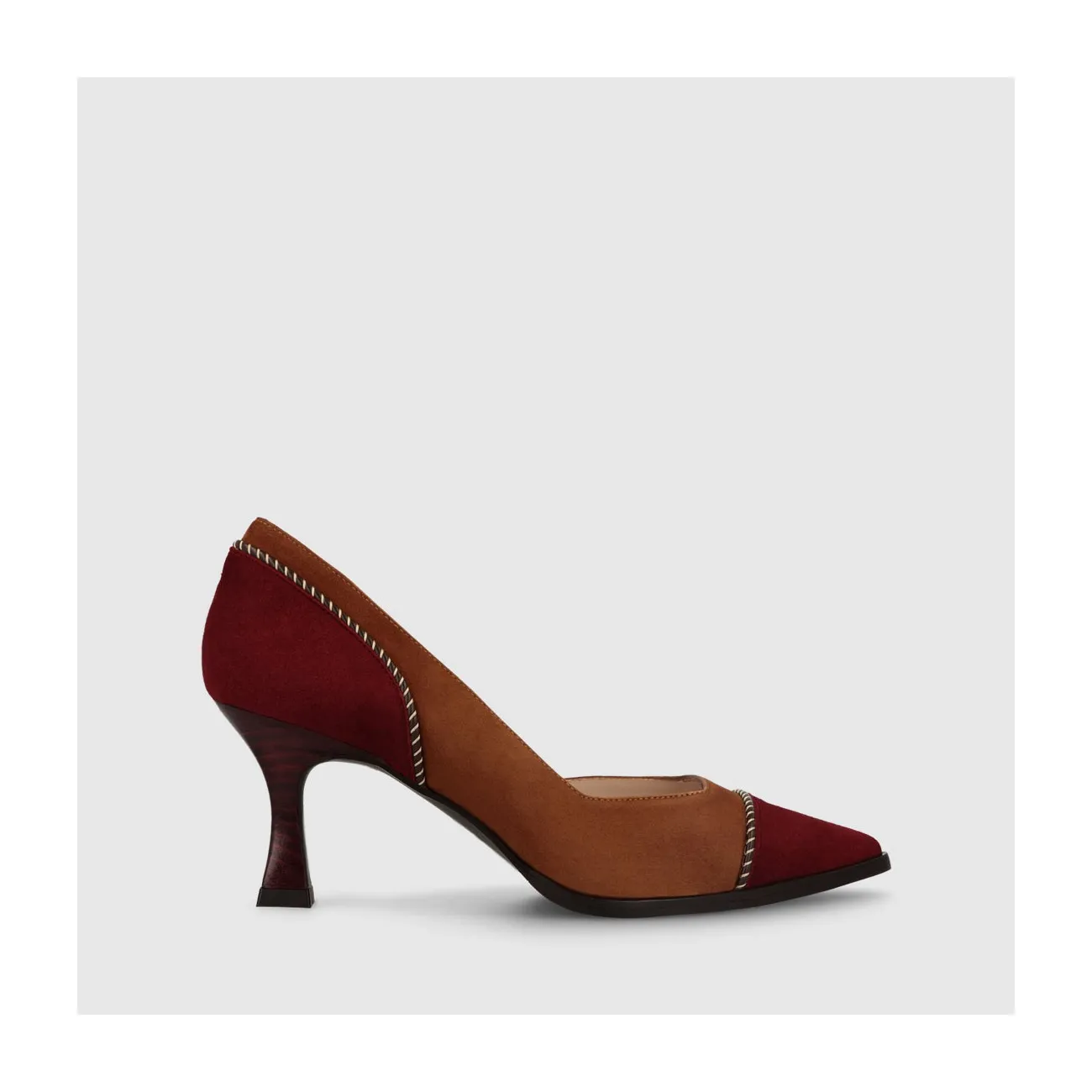 Escarpins en daim bordeaux et marron femme | LODI Chaussures femme en ligne.