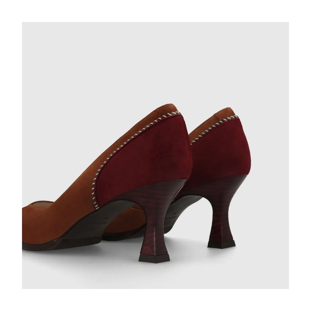 Escarpins en daim bordeaux et marron femme | LODI Chaussures femme en ligne.