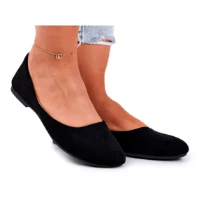 EVE Ballerines Lasota en daim noir pour femmes le noir