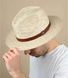 fedora paille lanière - Messer Straw Fedora natural Brixton : Headict