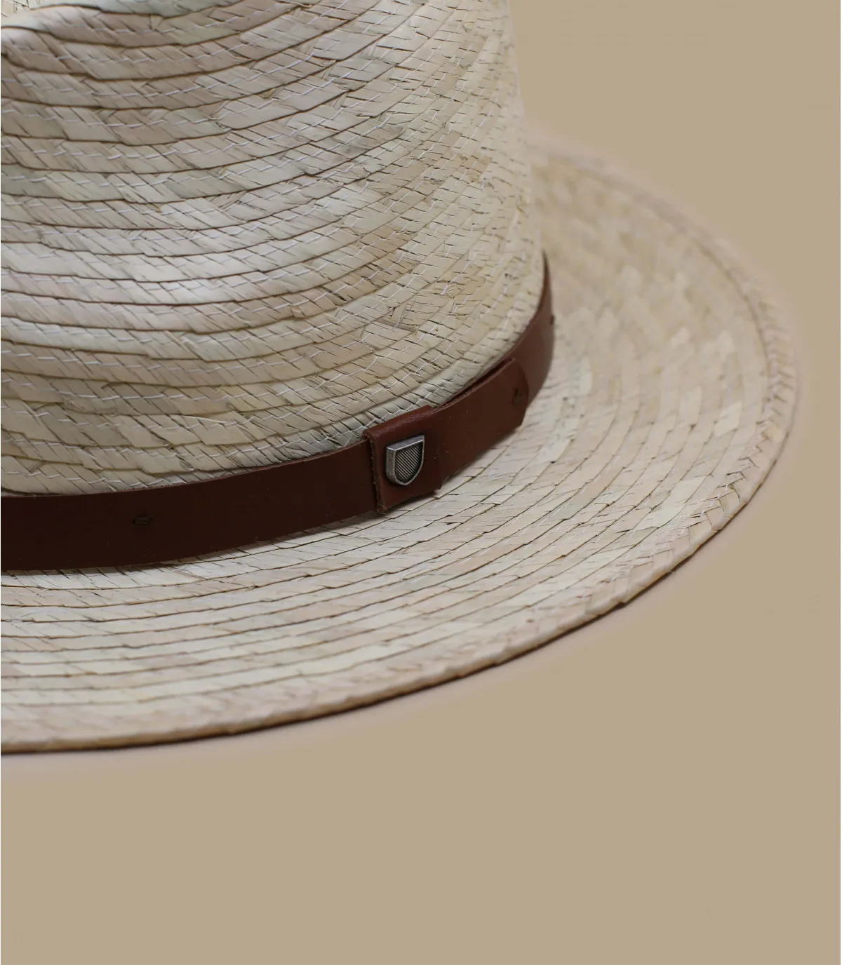 fedora paille lanière - Messer Straw Fedora natural Brixton : Headict