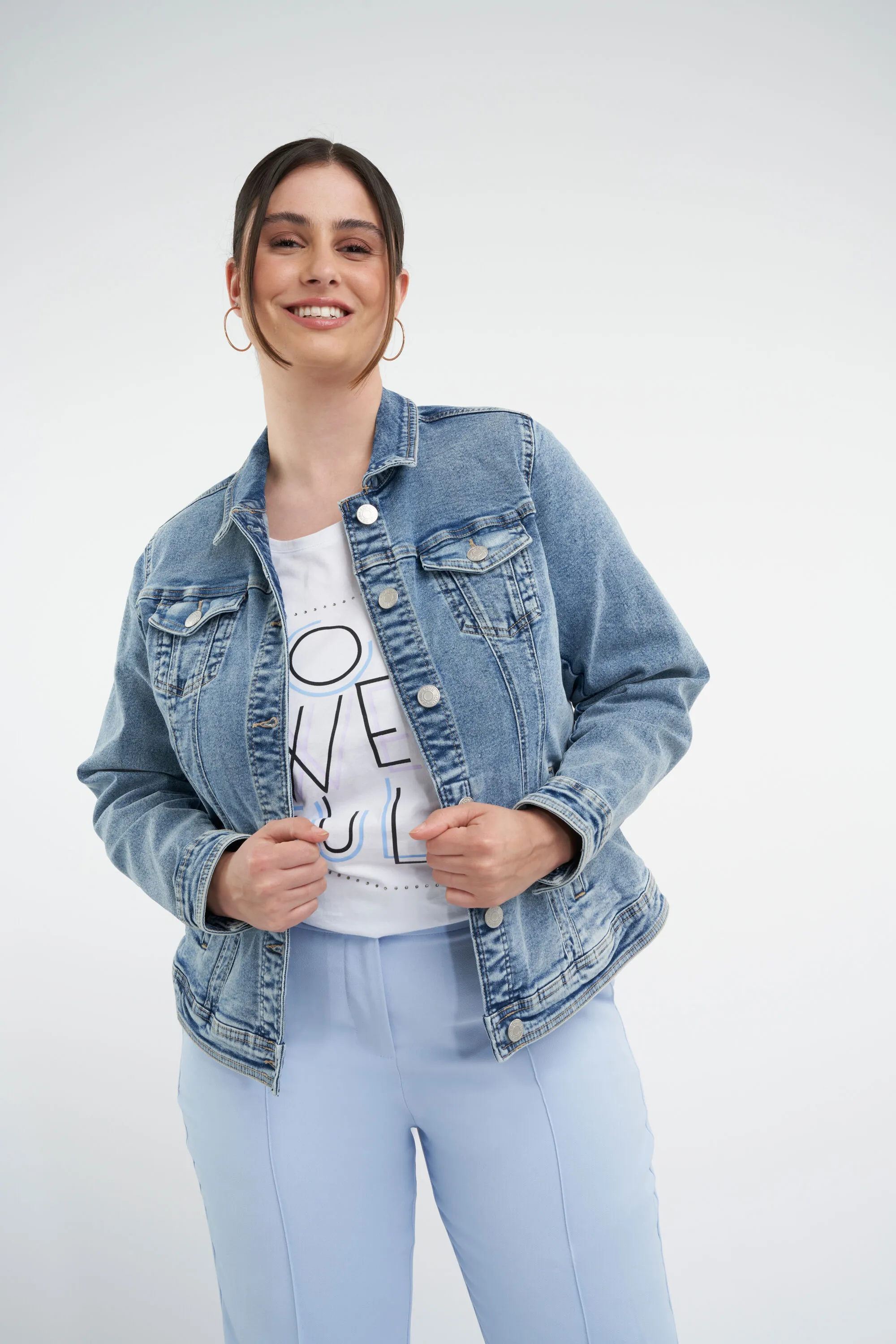 Femmes Veste en denim Bleached Denim | MS Mode