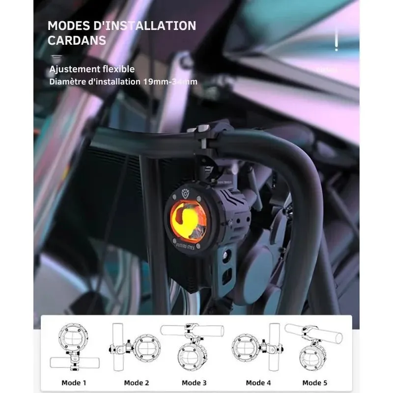 Feux additionnels moto stroboscopique