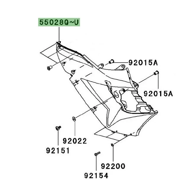 Flanc de carénage peint Kawasaki ZZR 1400 (2006-2011) |Moto Shop 35