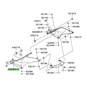 Flanc de coque arrière Kawasaki Ninja 250R (2008-2012) | Moto Shop 35