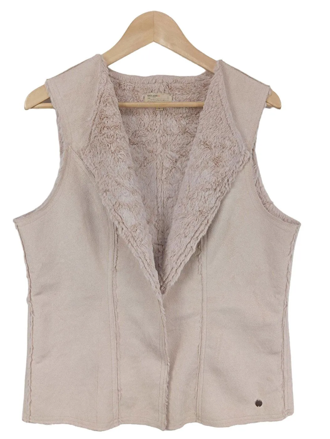 Garcia Jeans Gilet en fourrure blanc cassé style décontracté