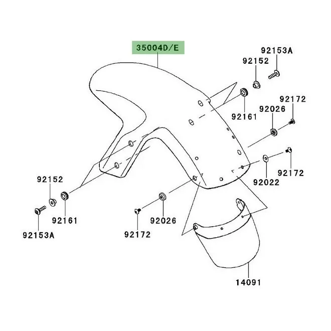 Garde-boue avant peint Kawasaki Er-6f (2006-2008) | Moto Shop 35