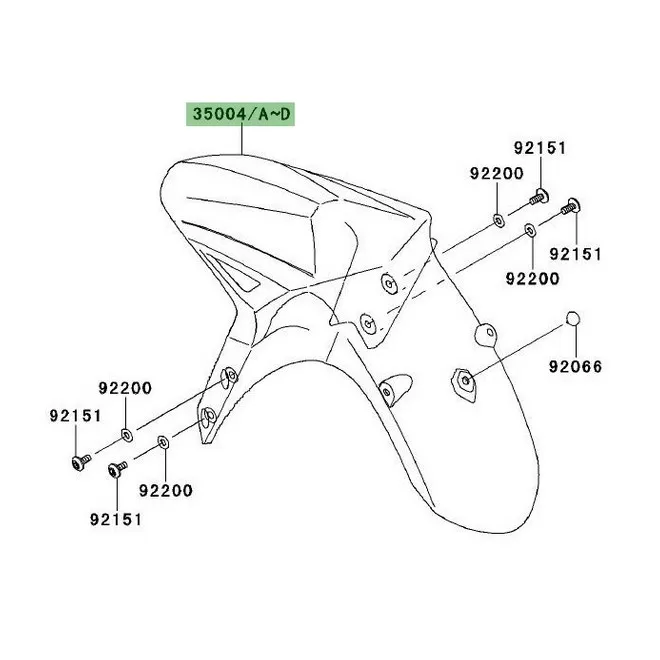 Garde-boue avant peint Kawasaki Versys 1000 (2012-2014) | Moto Shop 35