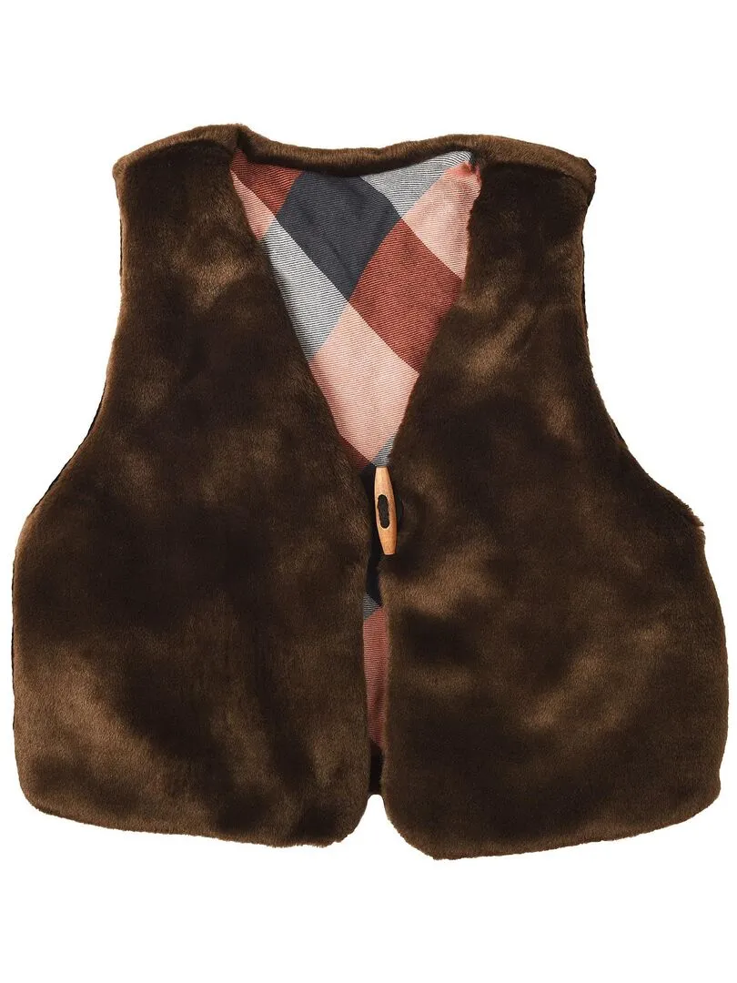 Gilet de berger   imitation fourrure marron  PETITE BERGERE - 'LA FAUTE A VOLTAIRE' - Marron