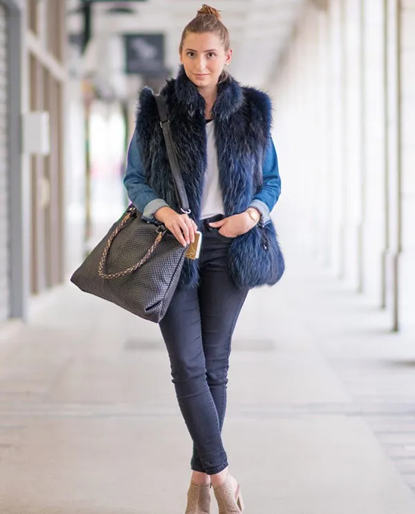 Gilet sans manche en fourrure de Renard