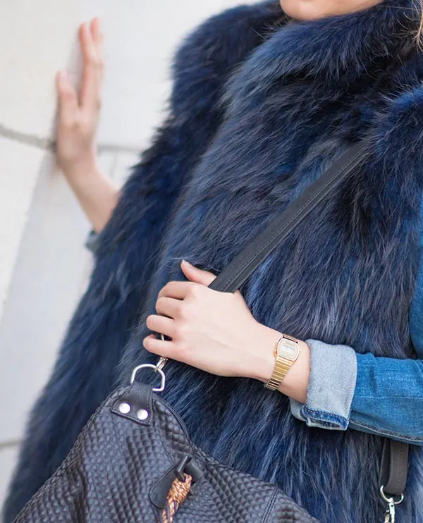 Gilet sans manche en fourrure de Renard