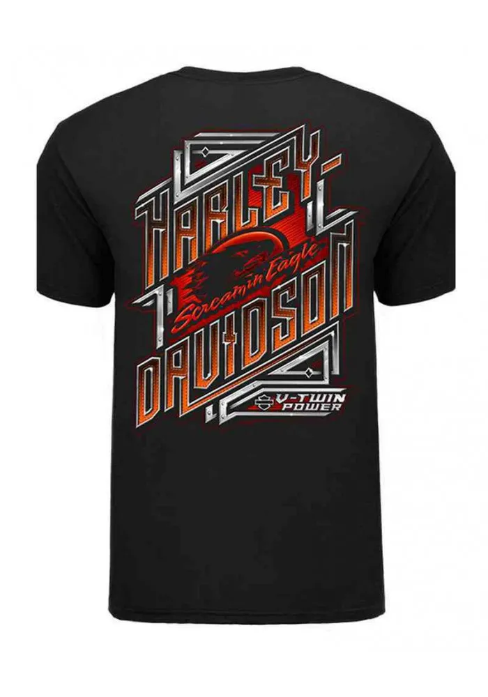 Harley Davidson Homme Eagle Uncaged T-Shirt Manches Courtes HARLMT0235