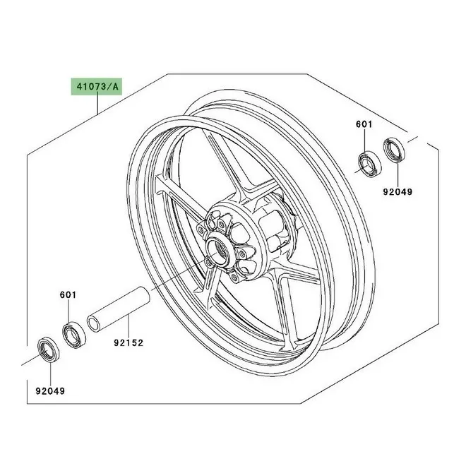 Jante avant d'origine Kawasaki Er-6n (2006-2008) | Moto Shop 35