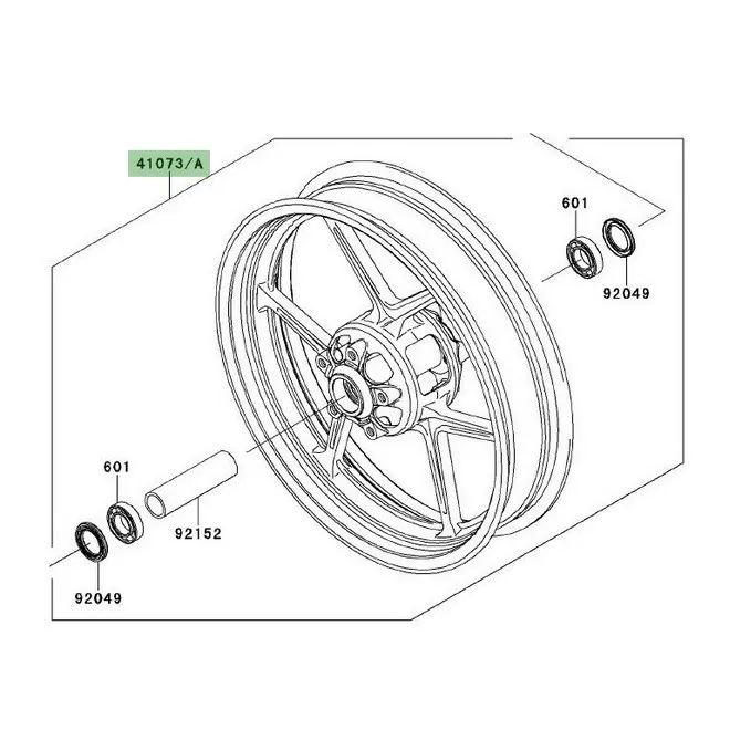 Jante avant d'origine Kawasaki Z750R (2011-2012) | Moto Shop 35