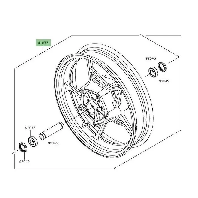 Jante avant d'origine Kawasaki Z900 (2020-2024) | Moto Shop 35