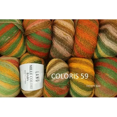 Kit écharpe Angéline tricotée en Mille Colori Baby de Lang Yarns