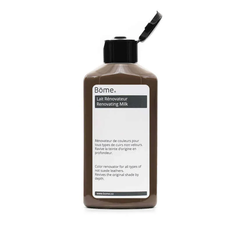 Lait rénovateur de couleur pour la maroquinerie en cuir marron foncé
