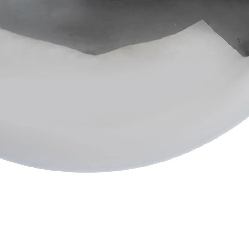 Lampe à suspension Art Déco noire avec verre fumé 30 cm - Pallon