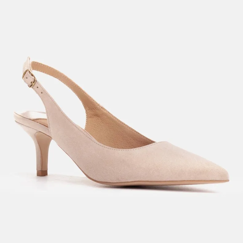 Marco Shoes Escarpins d'été en daim beige délicat