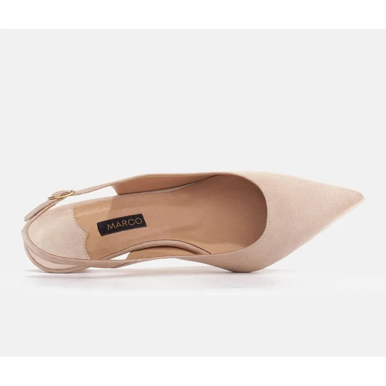 Marco Shoes Escarpins d'été en daim beige délicat