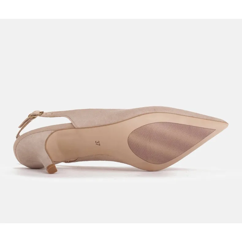 Marco Shoes Escarpins d'été en daim beige délicat