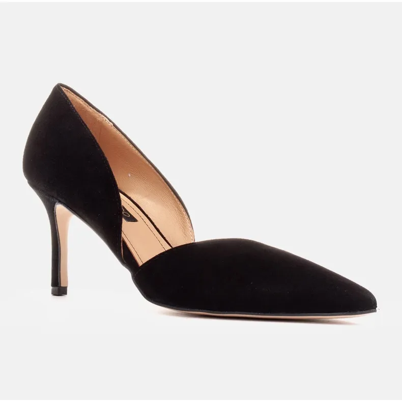 Marco Shoes Escarpins subtils en daim naturel le noir