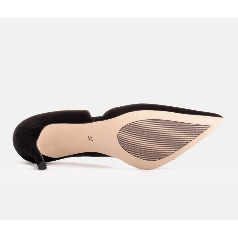 Marco Shoes Escarpins subtils en daim naturel le noir