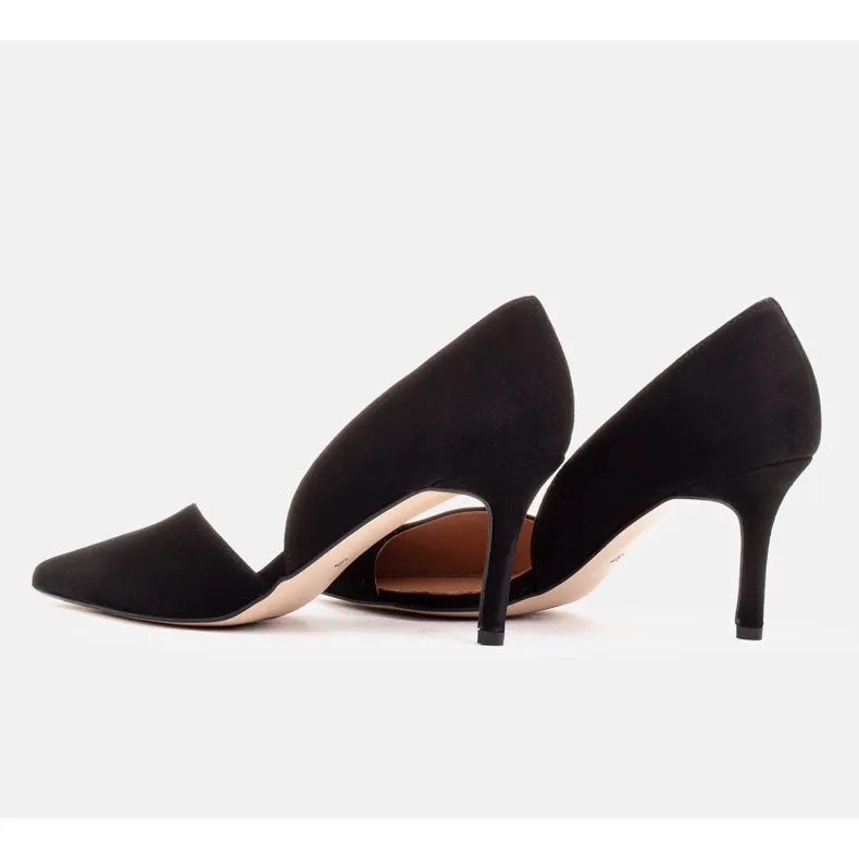 Marco Shoes Escarpins subtils en daim naturel le noir