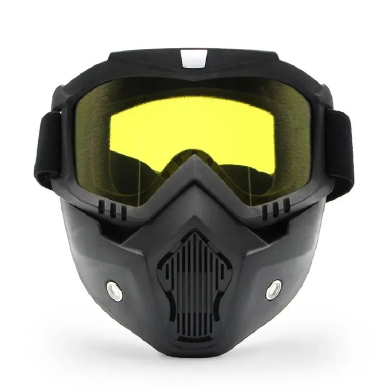 Masque casque moto - Jaune