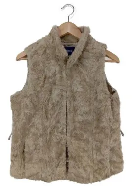 Mexx Gilet en fourrure brun moucheté style décontracté