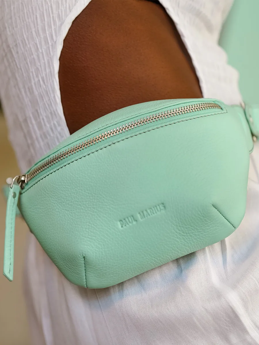 MINI SAC BANANE EN CUIR VERT LaBanane XS Pastel - Menthe