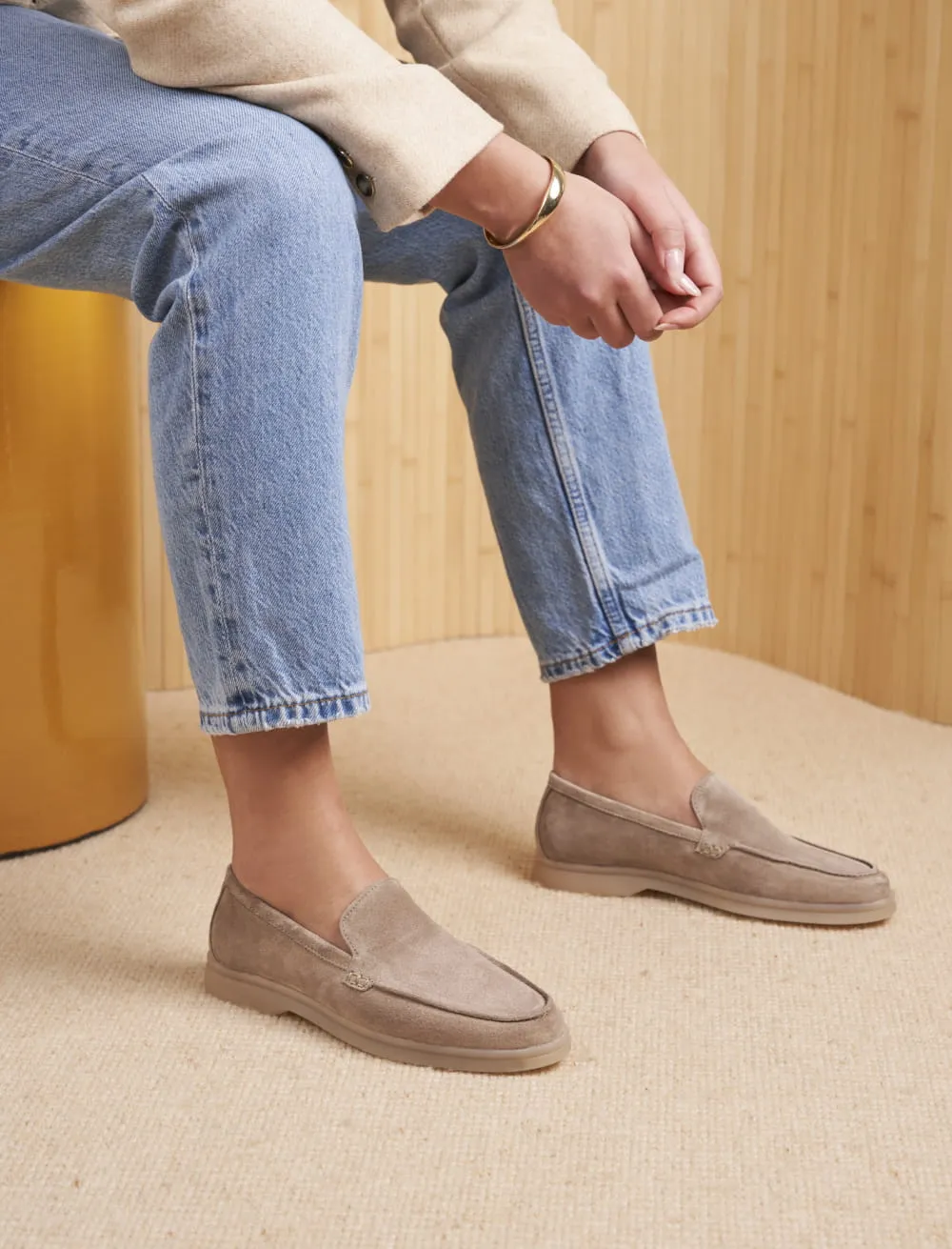 Mocassin Femme en Daim Gris Ardoise: La Femme Délicate