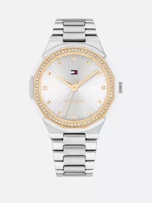 Montre bracelet en acier inoxydable sertie de cristaux | Argent | Tommy Hilfiger