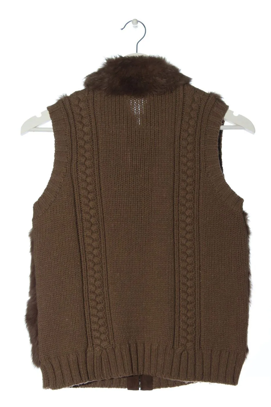 Oakwood Gilet en fourrure brun torsades style décontracté