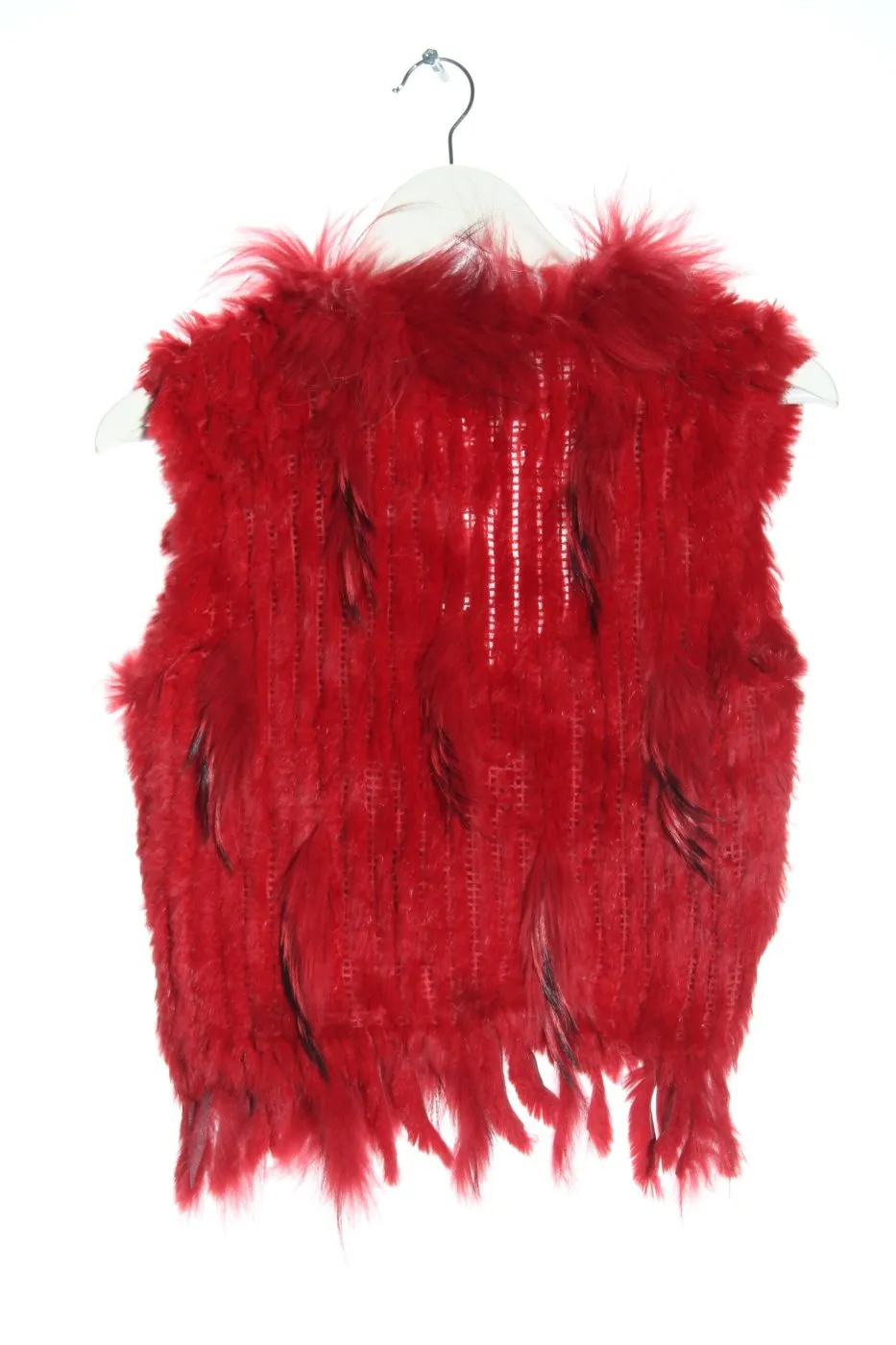 Oakwood Gilet en fourrure rouge style extravagant