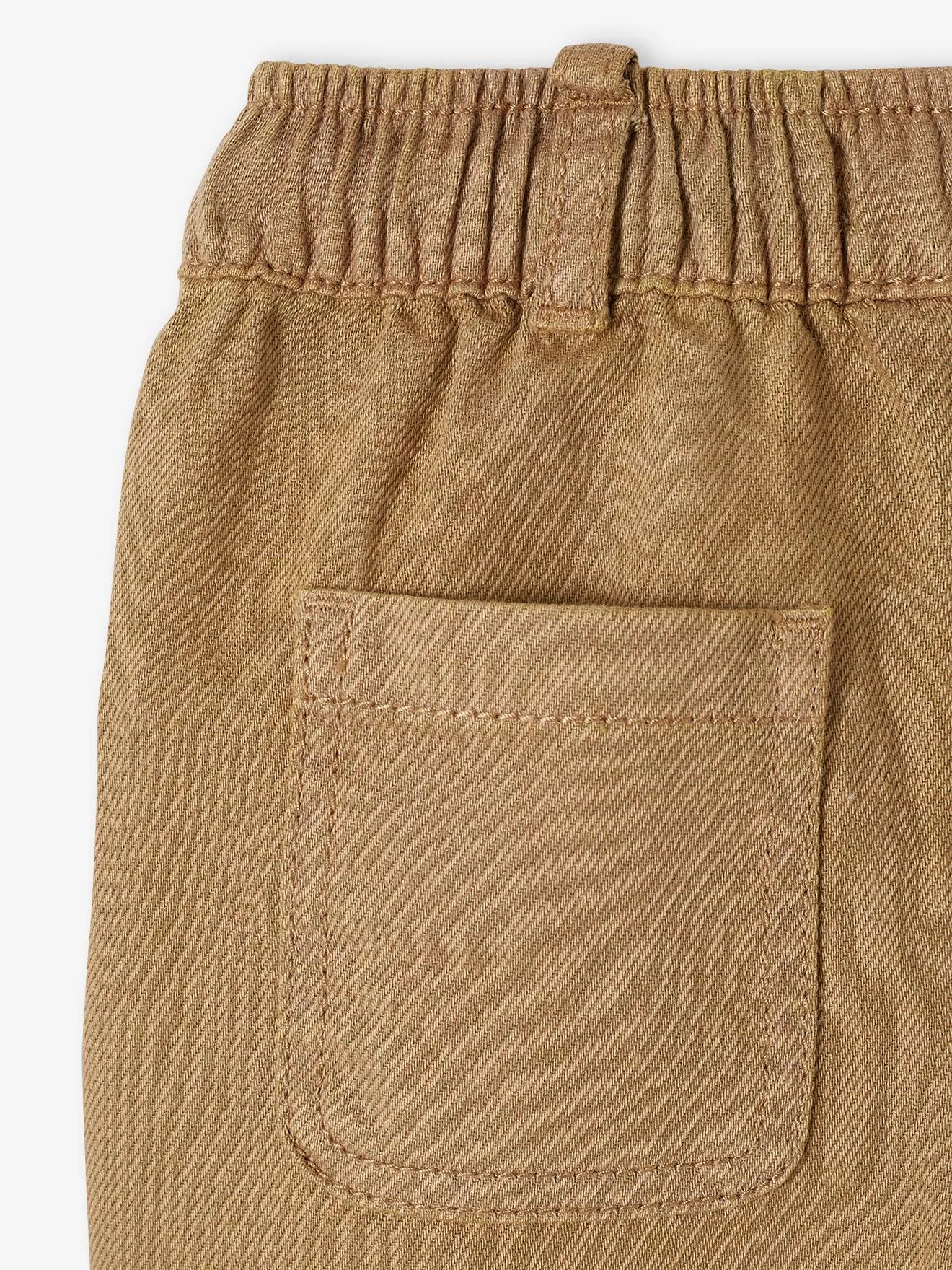 Pantalon droit bébé taille élastiquée beige - Vertbaudet