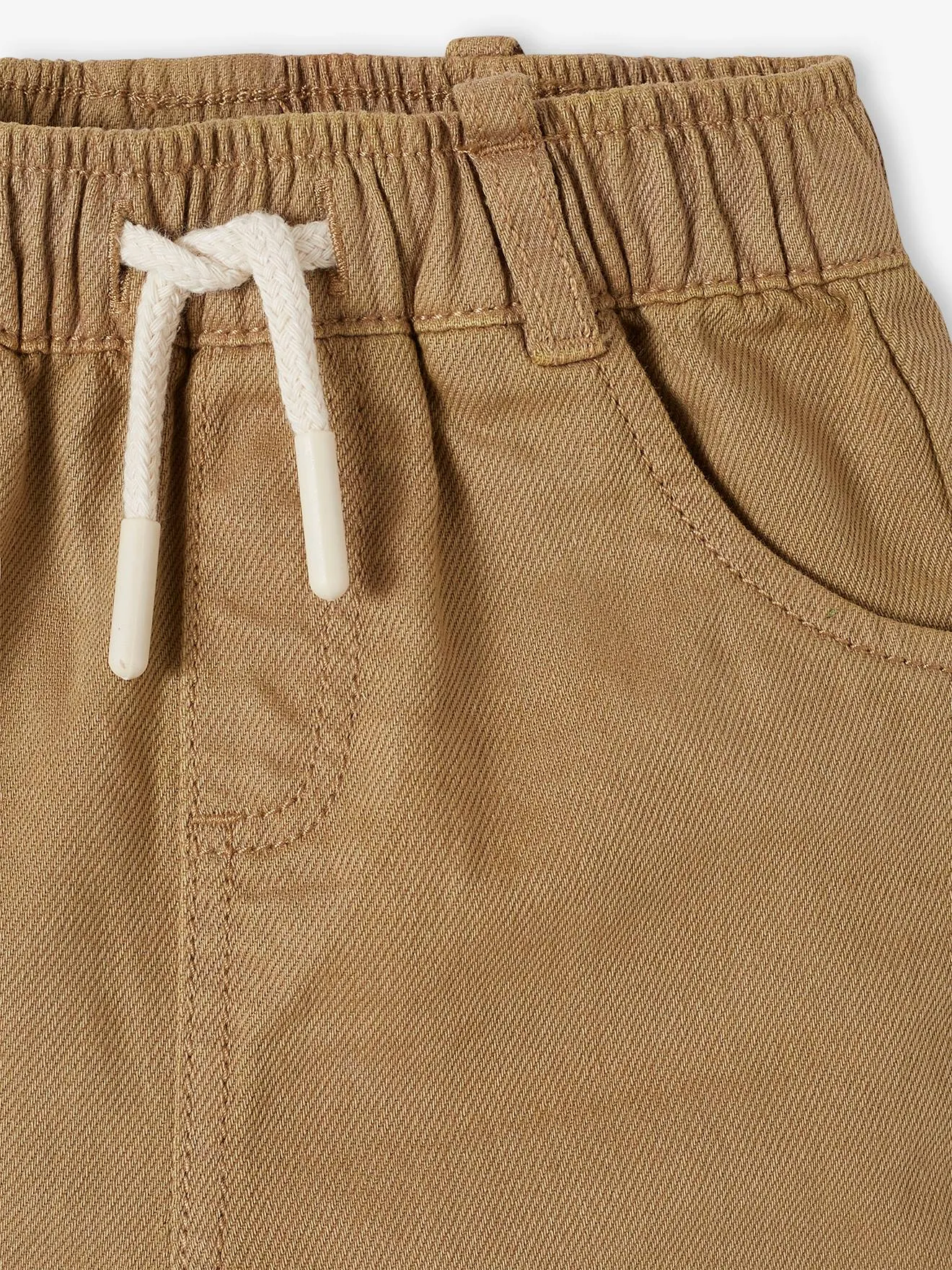 Pantalon droit bébé taille élastiquée beige - Vertbaudet