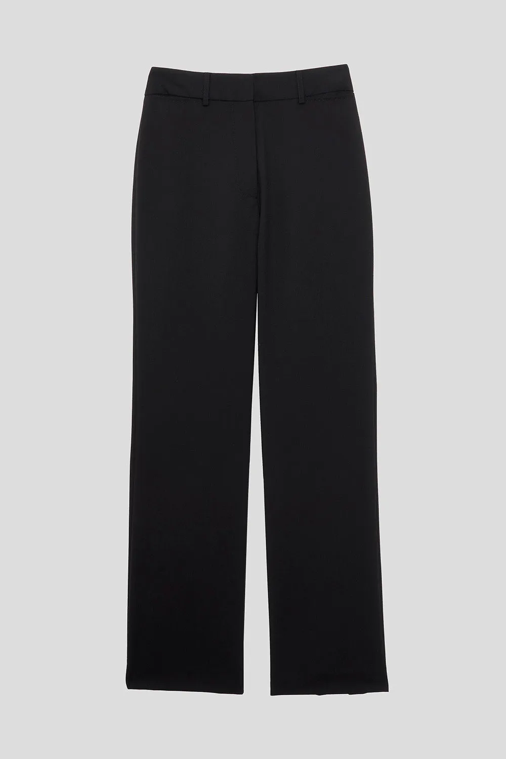 Pantalon droit longueur cheville en laine vierge