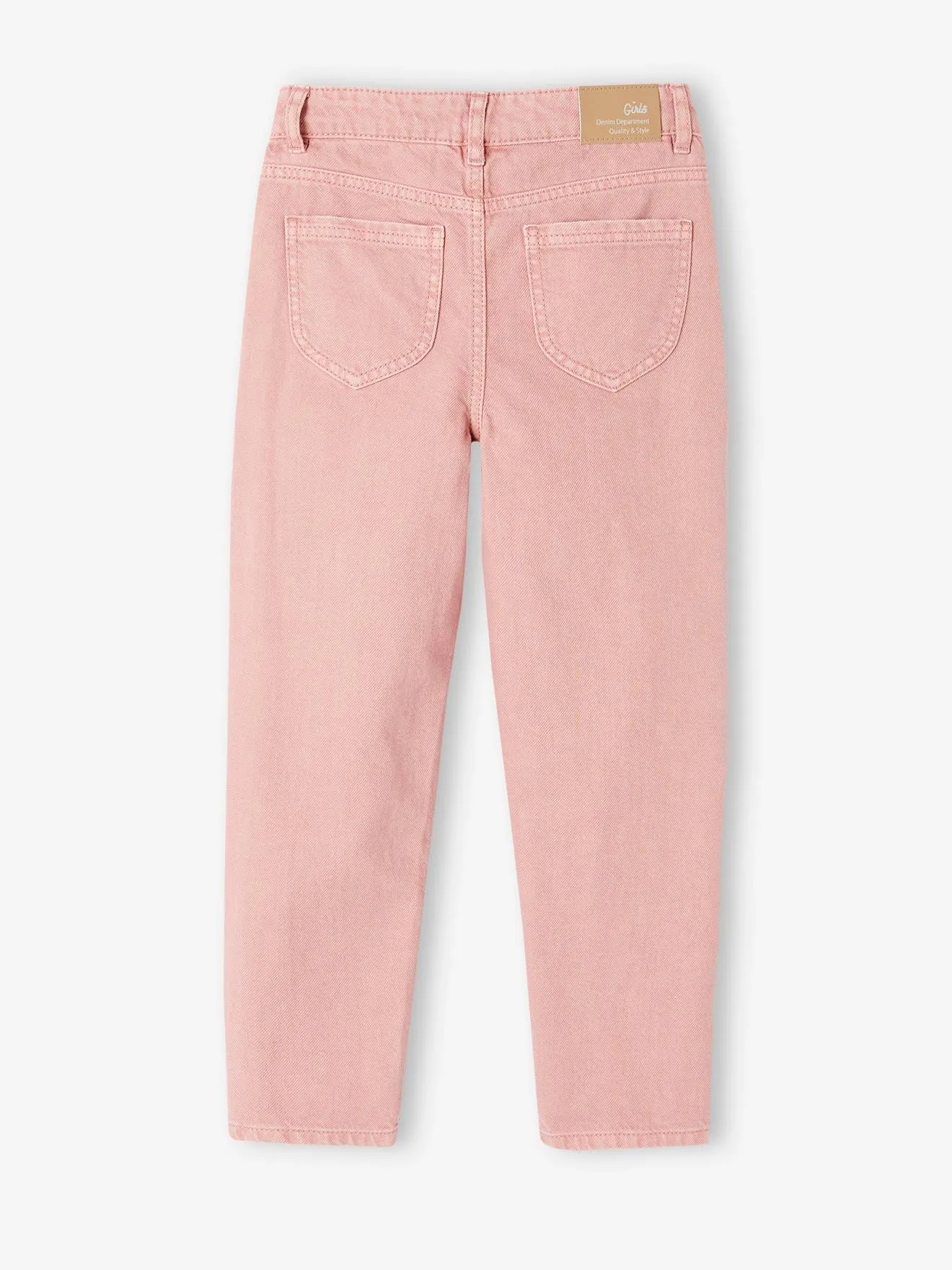 Pantalon droit MorphologiK Fille Tour de hanches Fin blush - Vertbaudet