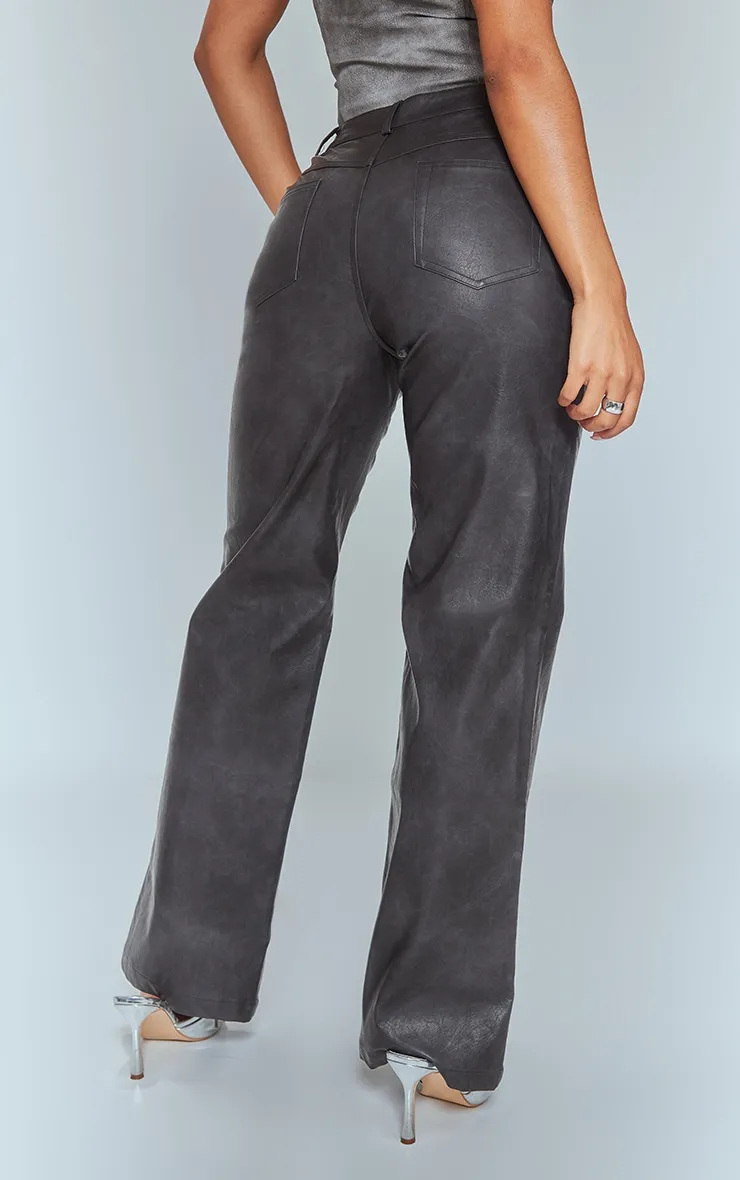 Pantalon droit  noir délavé