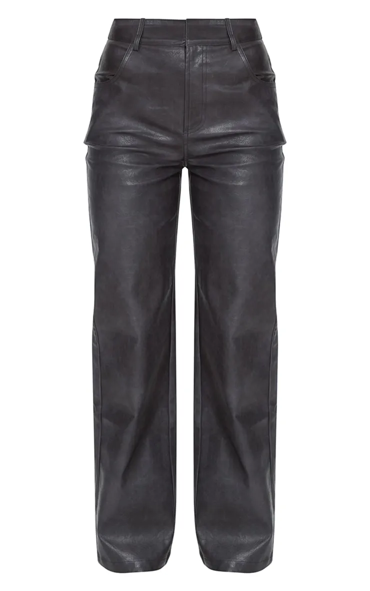 Pantalon droit  noir délavé