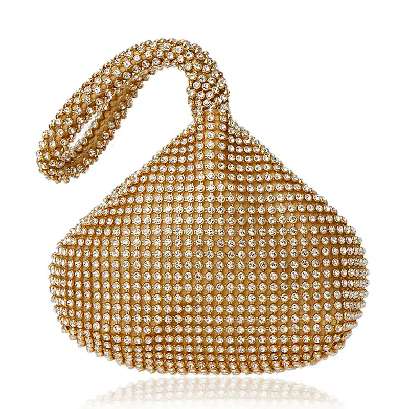Petit sac à main vintage en forme de boule à strass • Vintage Univers