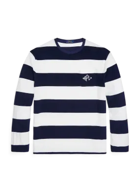 POLO RALPH LAUREN  Pull rayé en coton  - Bleu