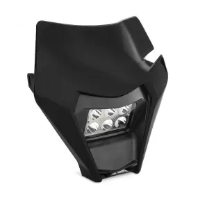 Projecteur LED moto + plaque pour Enduro XDure BK2 carenage Universel noir