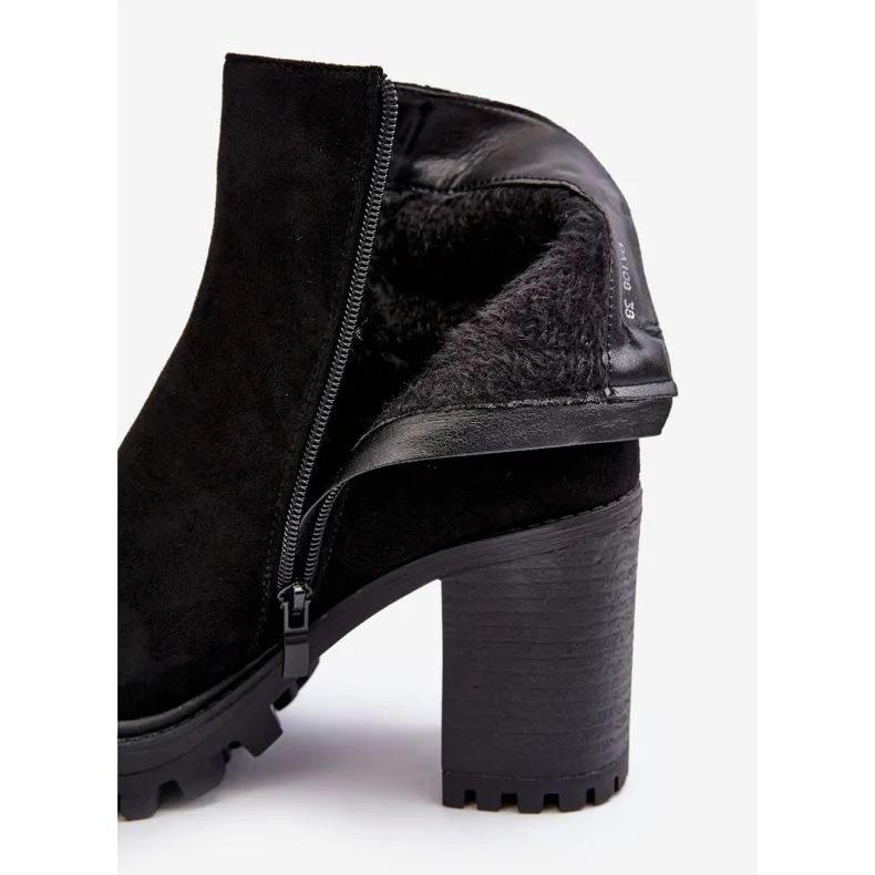 PS1 Bottines pour femmes en daim avec décoration Menoria noire le noir