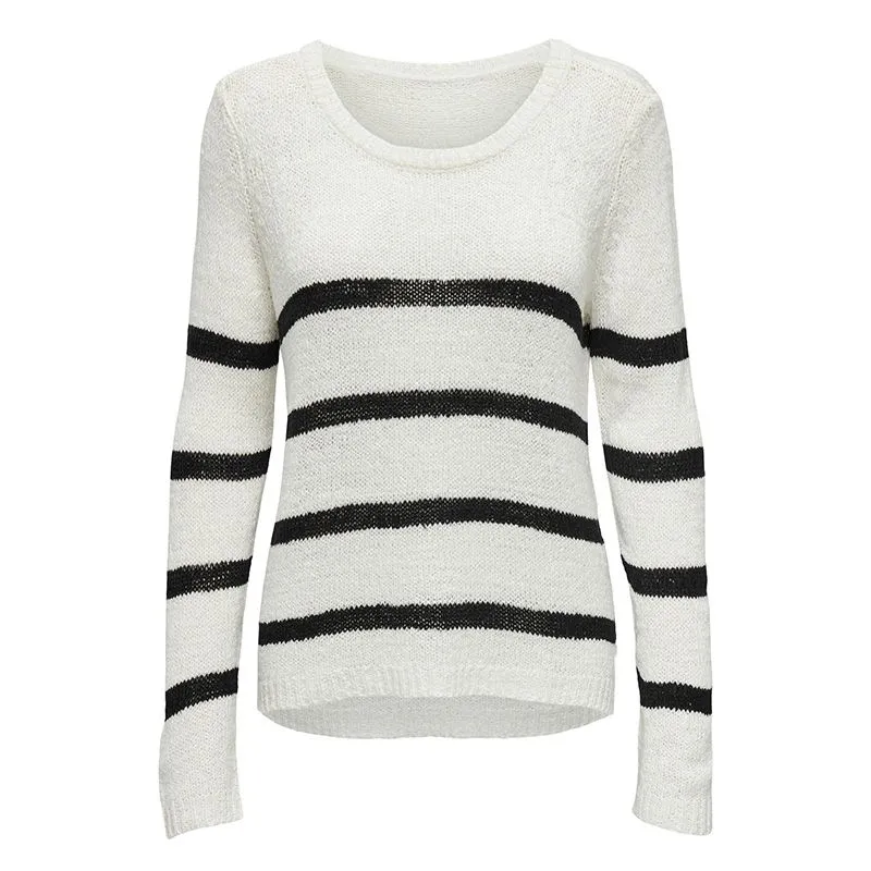 Pull blanc rayé noir Femme ONLY à prix dégriffé ! | Degriffstock 